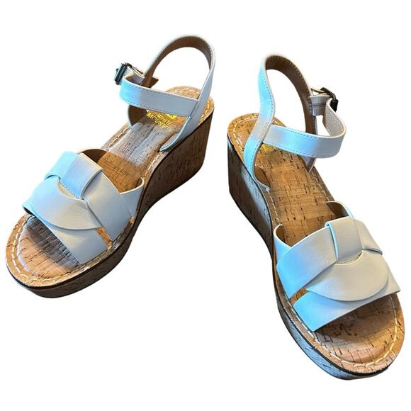 White Mountain Cork Platform Wedge Sandals Strappy Upper Retro 80s NEW Size 6 - Picture 6 of 11